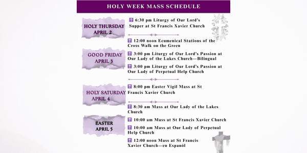 HOLY WEEK MASS SCHEDULE