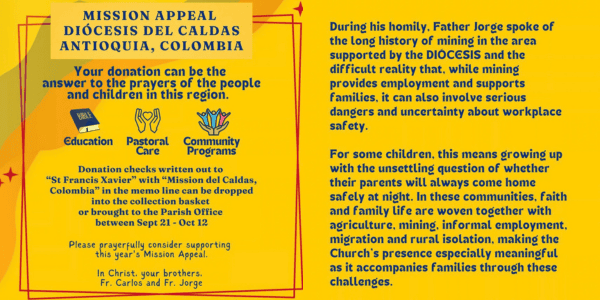 Mission Appeal: Diócesis de Caldas, Antioquia, Colombia
